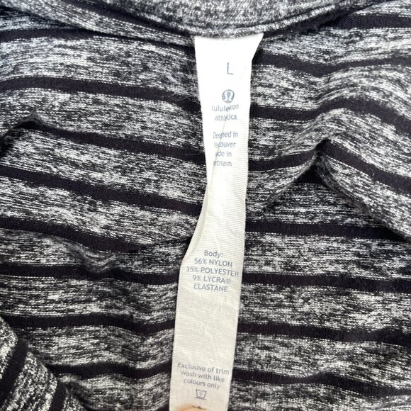 Lululemon Surge Warm Men's Large 1/2 Zip Jacket in Raven Stripe Black Heathered - Picture 6 of 8